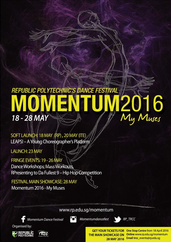 Republic Polytechnic’s Dance Festival, MOMENTUM 2016  – 18 to 28 May 2016