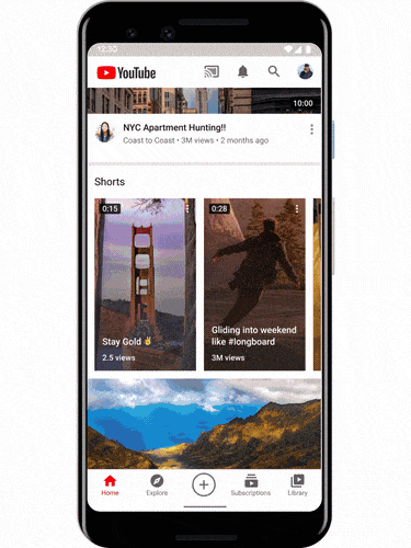YouTube Shorts - Short-form video experience to create short, catchy ...
